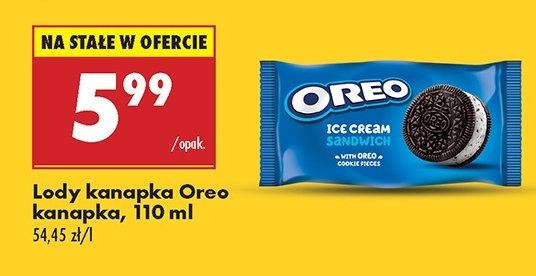 Lód waniliowy z ciasteczkami Oreo ice cream promocja