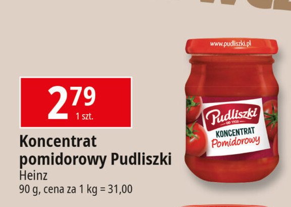 Koncentrat pomidorowy 30 % Pudliszki promocja w Leclerc