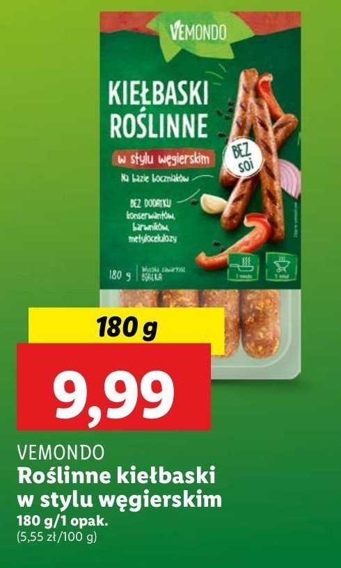 Kiełbaski roślinne węgierskie Vemondo promocja