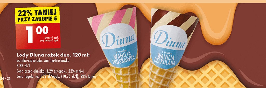 Lody wanilia czekolada Diuna promocja