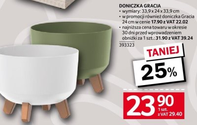 Doniczka Gracja wymiary 33 x 34 x 33,9 cm promocja w Selgros