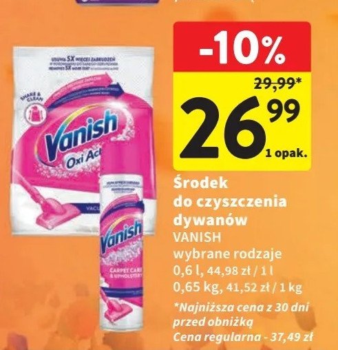 Proszek do dywanów Vanish power powder clean & fresh promocja