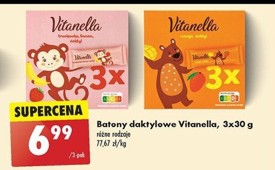 Baton daktyl-truskawka-banan Vitanella promocja