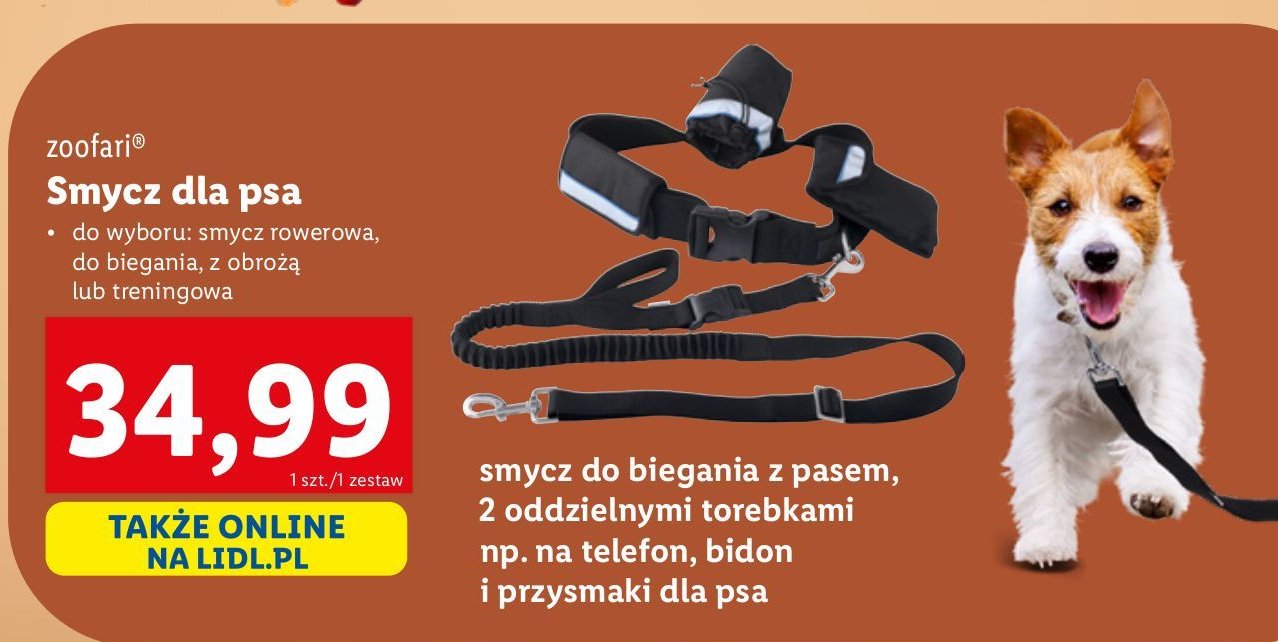 Smycz dla psa do biegania Zoofari promocja w Lidl