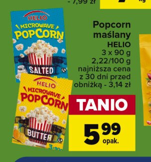 Popcorn maślany Helio promocja w Carrefour Market