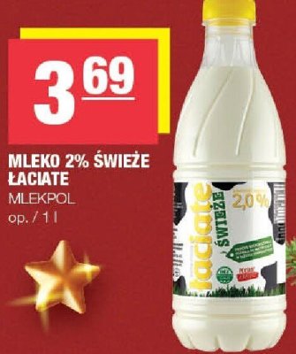 Mleko 2% świeże Łaciate Mlekpol promocja w SPAR
