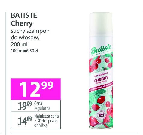 Szampon do włosów suchy cherry Batiste dry shampoo promocja