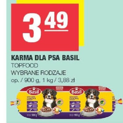 Karma dla psa BASIL TOPFOOD wybrane rodzaje promocja w SPAR