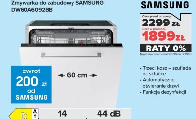 Zmywarka DW60A6092BB promocja w NEONET