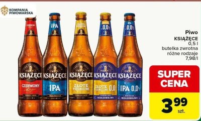 Piwo KSIĄŻĘCE butelka zwrotna 0,5 l różne rodzaje promocja w Carrefour Market