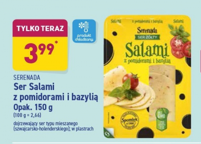 Ser żółty z pomidorami i bazylią Serenada salami promocja