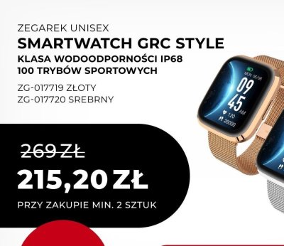 Smartwatch  zegarek unisex GRC STYLE złoty ZG-017719 promocja w Briju