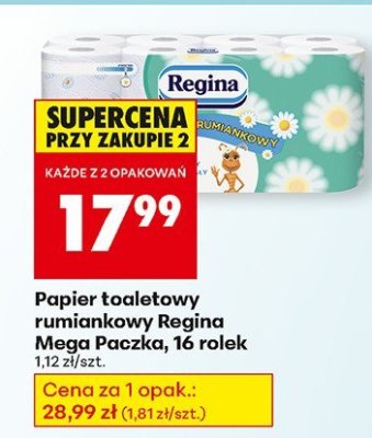 Papier toaletowy rumiankowy Regina Mega Paczka, 16 rolek promocja w Biedronka