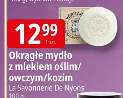 Okrągłe mydło z mlekiem oślich owczym/kozim La Savonnerie De Nyons promocja w Leclerc