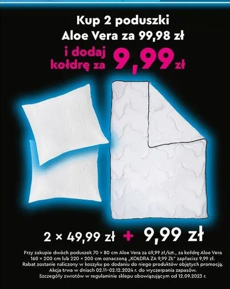 Kołdra aloe vera 160 x 200 cm promocja w Biedronka