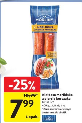 Kiełbasa morlińska z piersią kurczaka MORLINY promocja w Intermarche