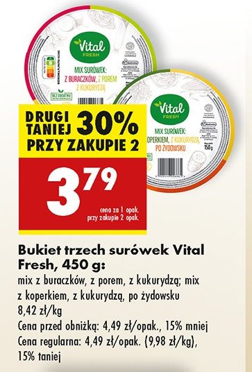 Bukiet surówek: mix z koperkiem + z kukurydzą + po żydowsku Vital fresh promocja