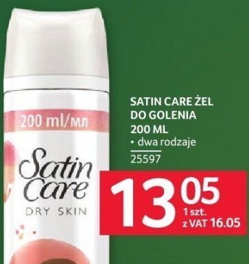 Żel do golenia Satin Care 200 ml promocja w Selgros