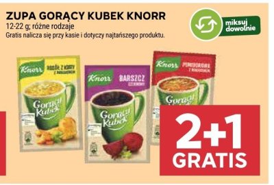 Zupa gorący kubek Knorr różne rodzaje promocja w Stokrotka