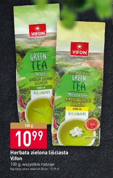 Herbata zielona liściasta Vifon promocja