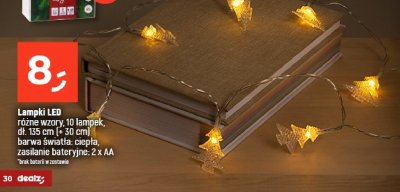 Lampki LED różne wzory, 10 lampek, dł. 135 cm (+ 30 cm), barwa światła: ciepła, zasilanie bateryjne: 2 x AA promocja w Dealz