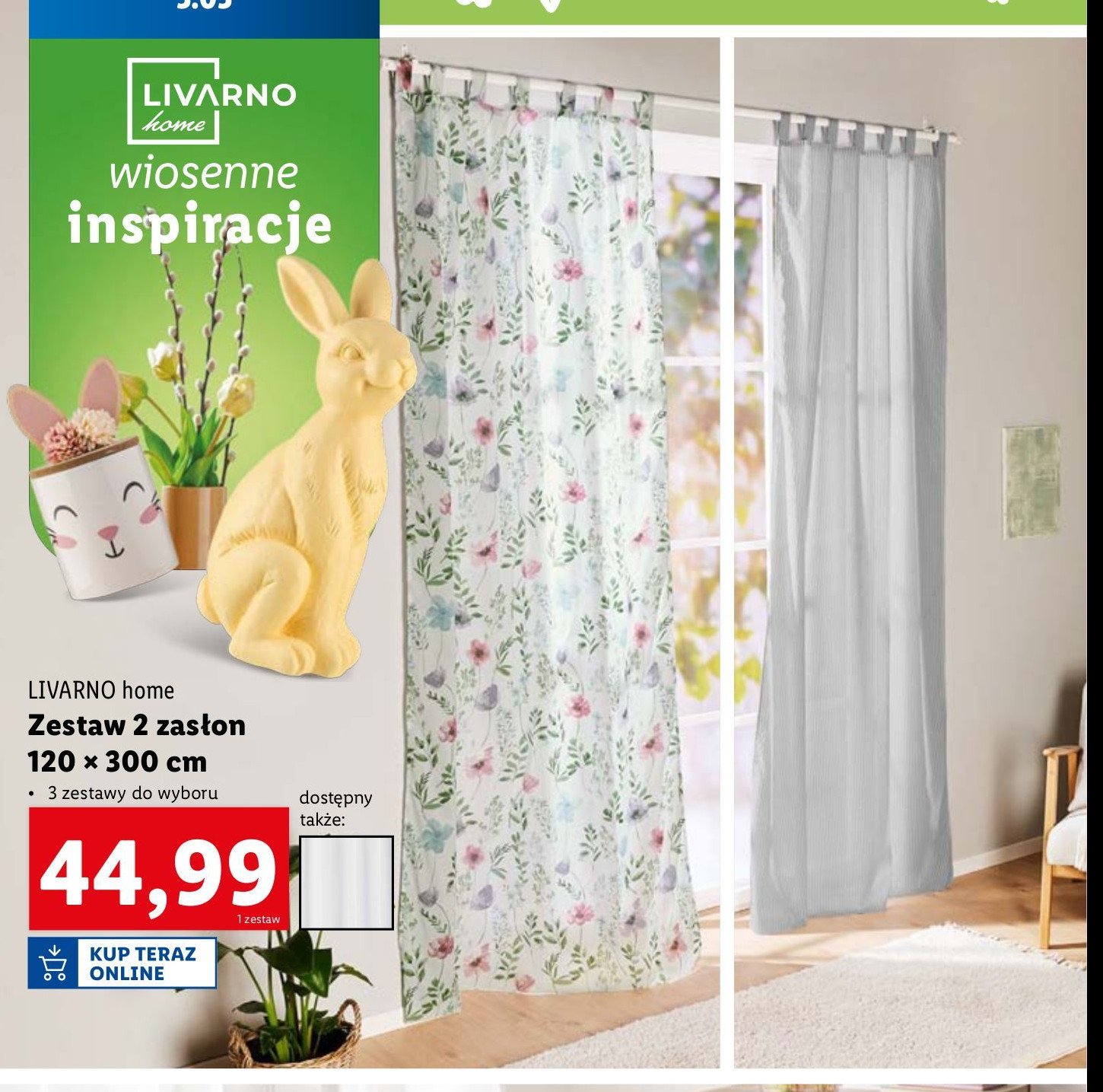 Zasłony 120 x 300 cm LIVARNO HOME promocja w Lidl