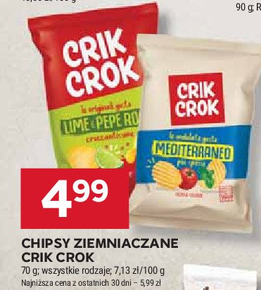 Chipsy lime Crik crok promocja