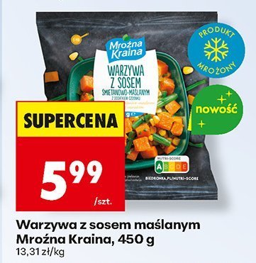 Warzywa z sosem maślanym Mroźna Kraina, 450 g promocja w Biedronka