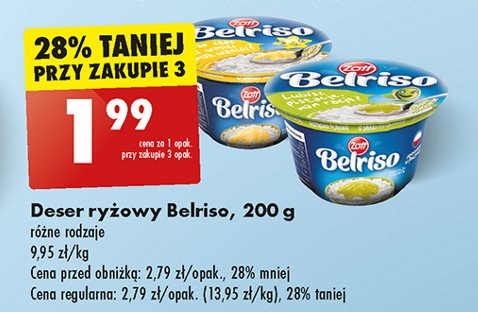 Ryż na mleku pistacjowy Zott belriso promocja