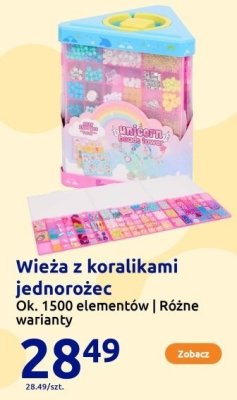 Wieża z koralikami jednorożec Ok. 1500 elementów Różne warianty promocja w Action