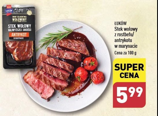 Stek wołowy z antrykotu w marynacie po hiszpańsku Łmeat łuków promocja