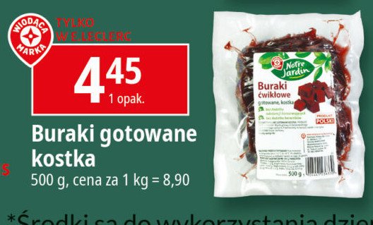 Buraczki gotowane Wiodąca marka notre jardin promocja w Leclerc