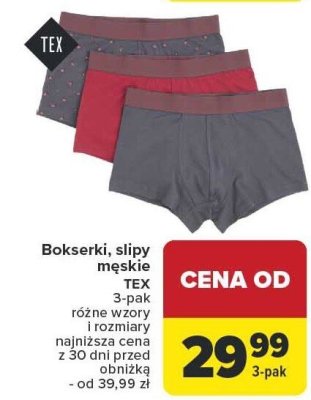 Bokserki, slipy męskie TEX promocja w Carrefour