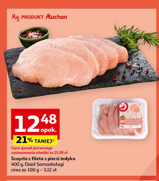 Sznycel z fileta z piersi indyka Auchan promocja