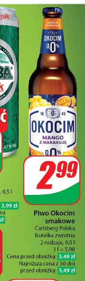 Piwo OKOCIM RADLER MANGO Z MARAKUJĄ 0% promocja