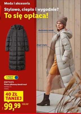 Płaszcz pikowany damski maxi esmara promocja w Lidl