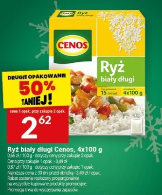 Ryż biały długi Cenos, 4x100 g promocja w Twój Market