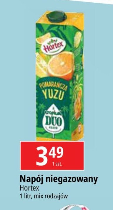 Napój pomarańcza-yuzu Hortex tropical duo promocja