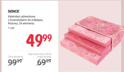 Kalendarz adwentowy z kosmetykami do makijażu, Różowy, 24 elementy promocja w Rossmann