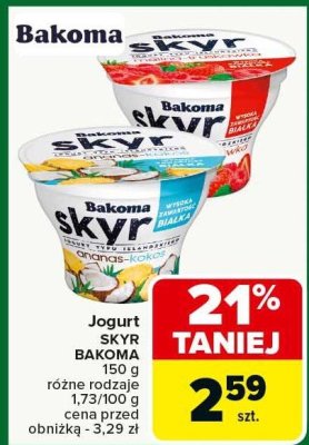 Jogurt Skyr Bakoma promocja w Carrefour