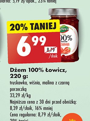 Dżem wiśniowy Łowicz 100 % z owoców promocja