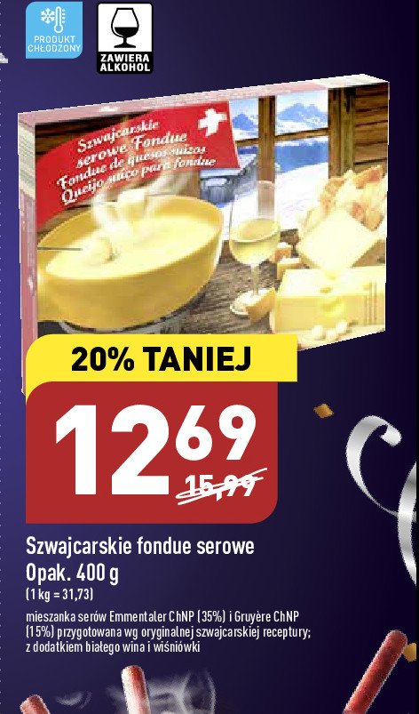 Szwajcarskie fondue serowe promocja