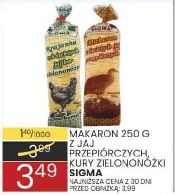 Makaron z jaj przepiórczych Sigma promocja w Wafelek