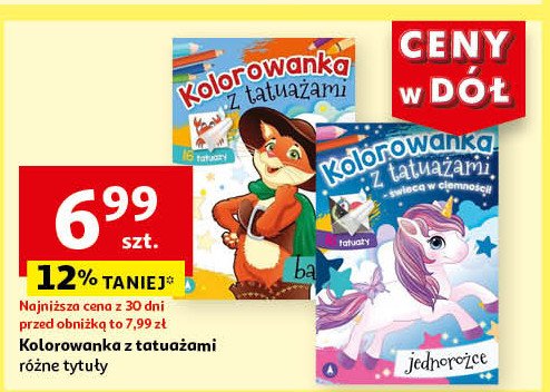 Kolorowana z tatuażami - jednorożce promocja