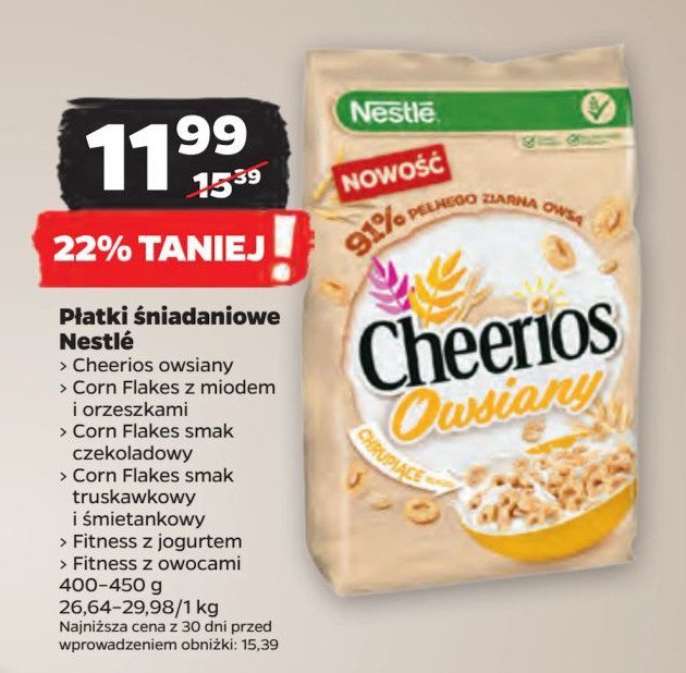 Płatki śniadaniowe owsiane Cheerios promocja