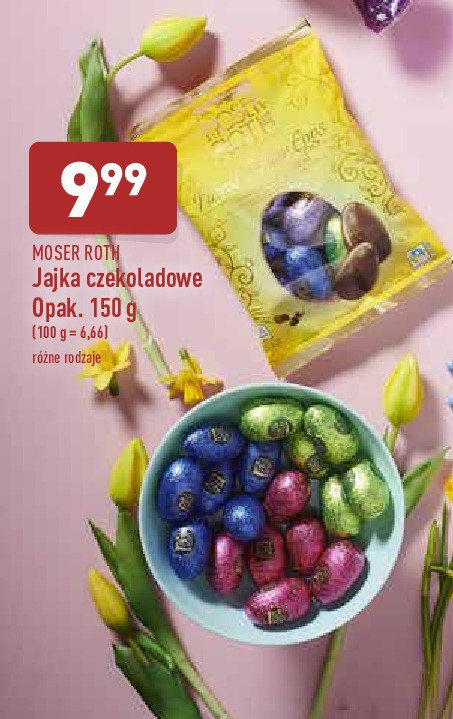 Jajka wielkanocne czekoladowe z pralinki Moser roth promocja