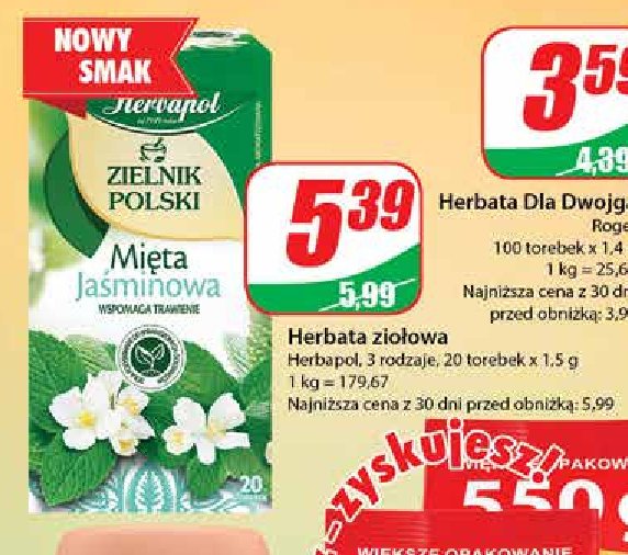 Herbata mi臋ta ja艣minowa Herbapol zielnik polski promocja