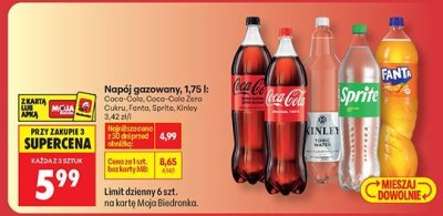 Napój gazowany, 1,75 l, Coca-Cola Zero promocja w Biedronka