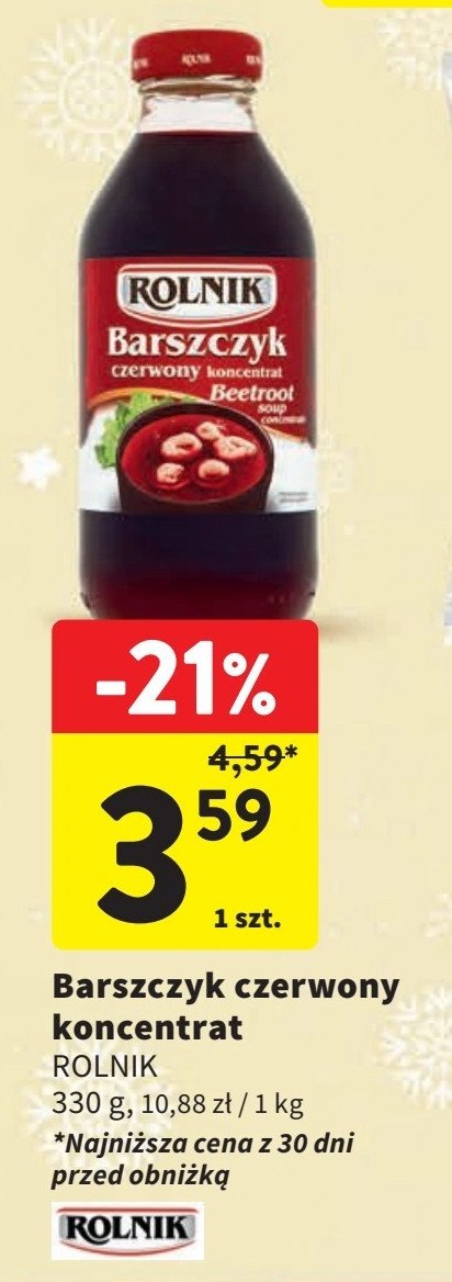 Barszcz czerwony koncentrat Rolnik promocja w Intermarche