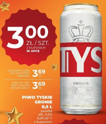 Piwo Tyskie Gronie 0,5 L promocja w Duży Ben